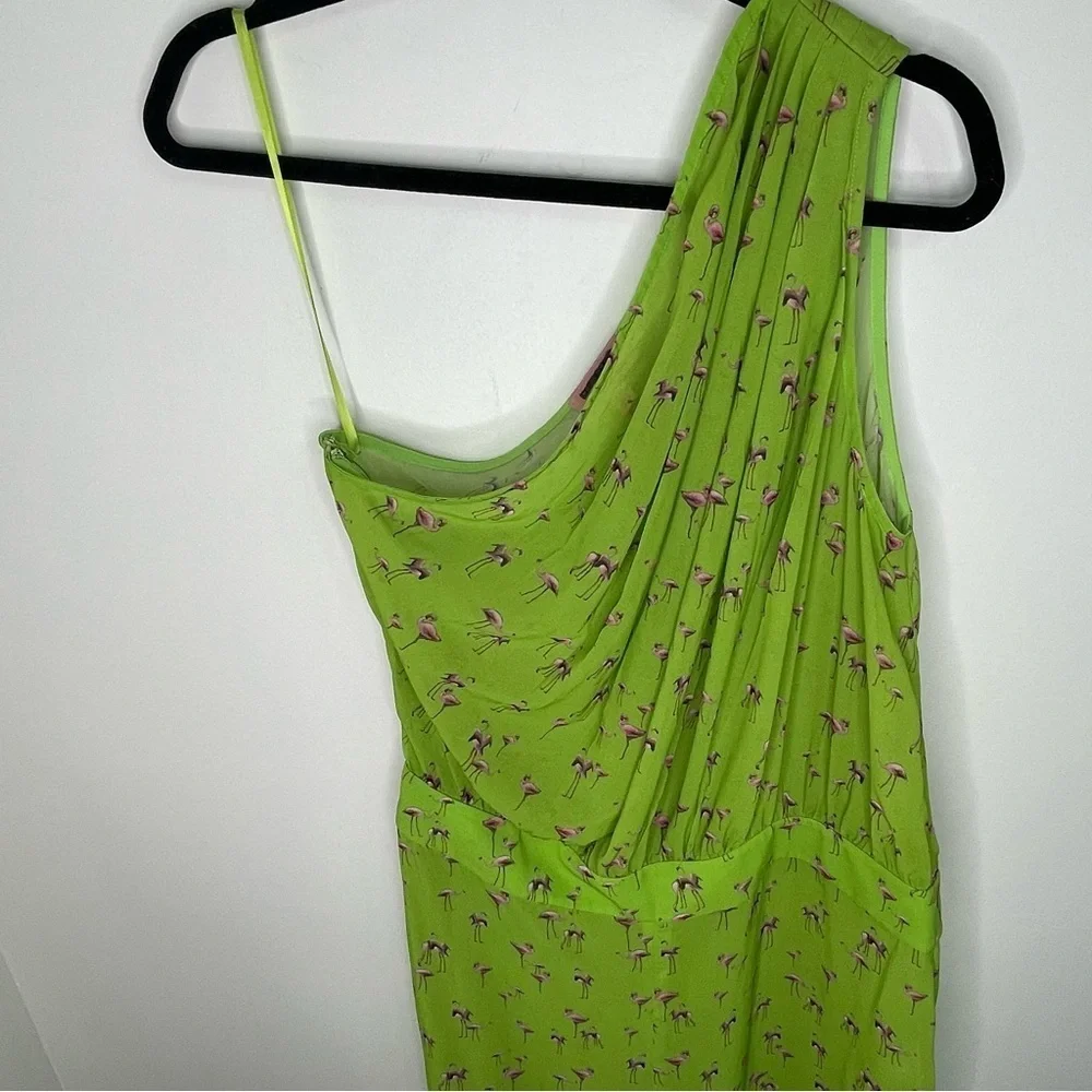 Ted Baker One-Shoulder Sheer Jumpsuit in Lime Green Size 4